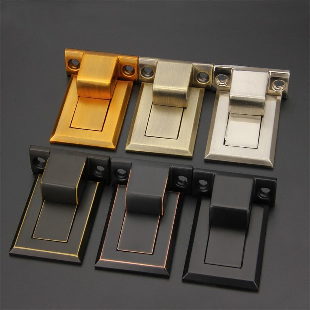 Fashion Invisible zinc Alloy Door Stopper Floor Mounted Door Blocker Simple Retro Door Stopper Floor Stopper,Yellow Bronze,5PCS