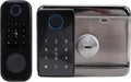 FTVOGUE Smart Gate Lock, Double Sided Fingerprint Lock with 5 Unlock Methods Keypad Keys Card for Garden Fence Yard Hollow Door