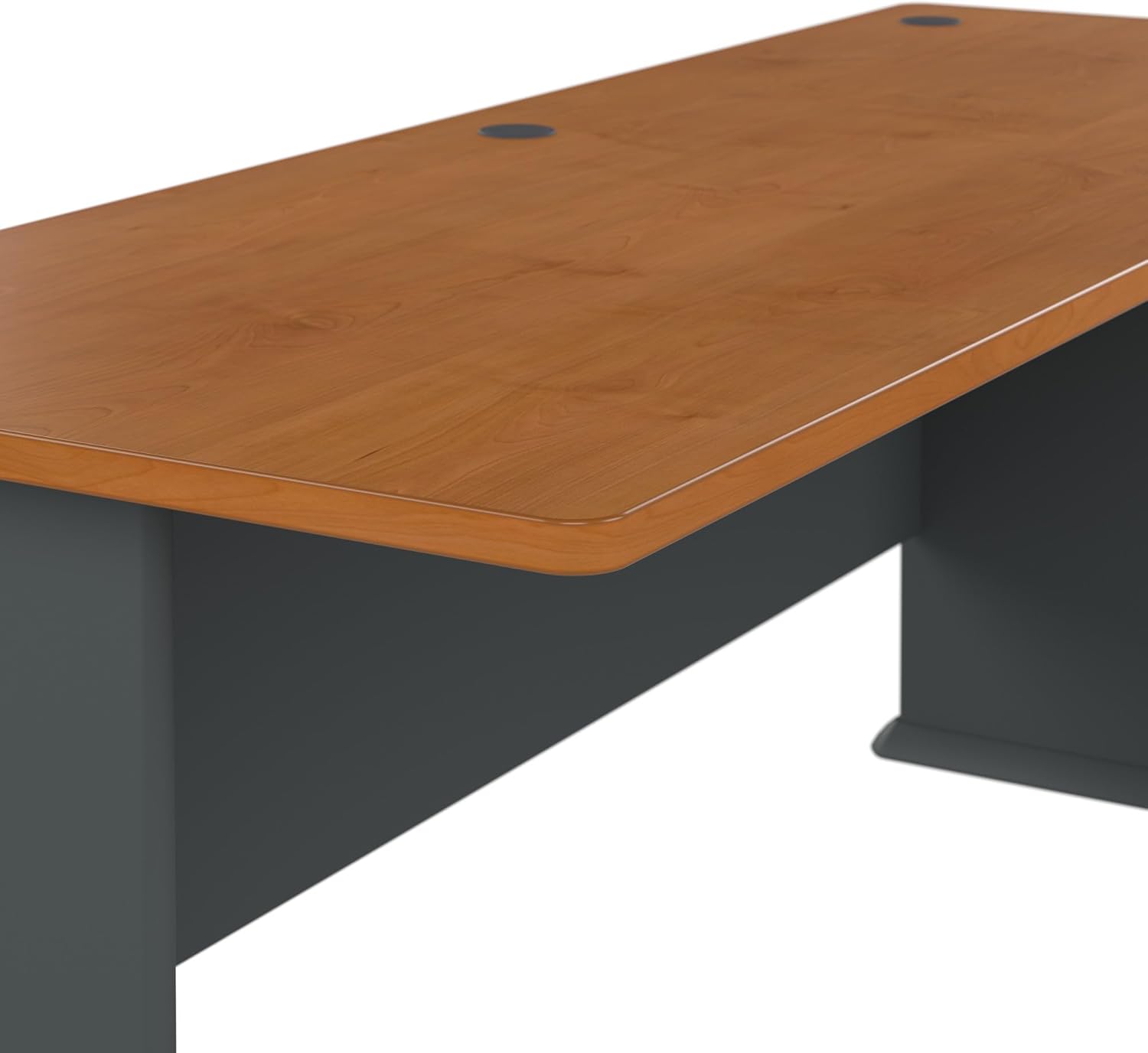 Bush Business Furniture Series A 72W Desk in Natural Cherry and Slate, Large Workstation for Home or Professional Workspace, Desktop Solution for Office Use
