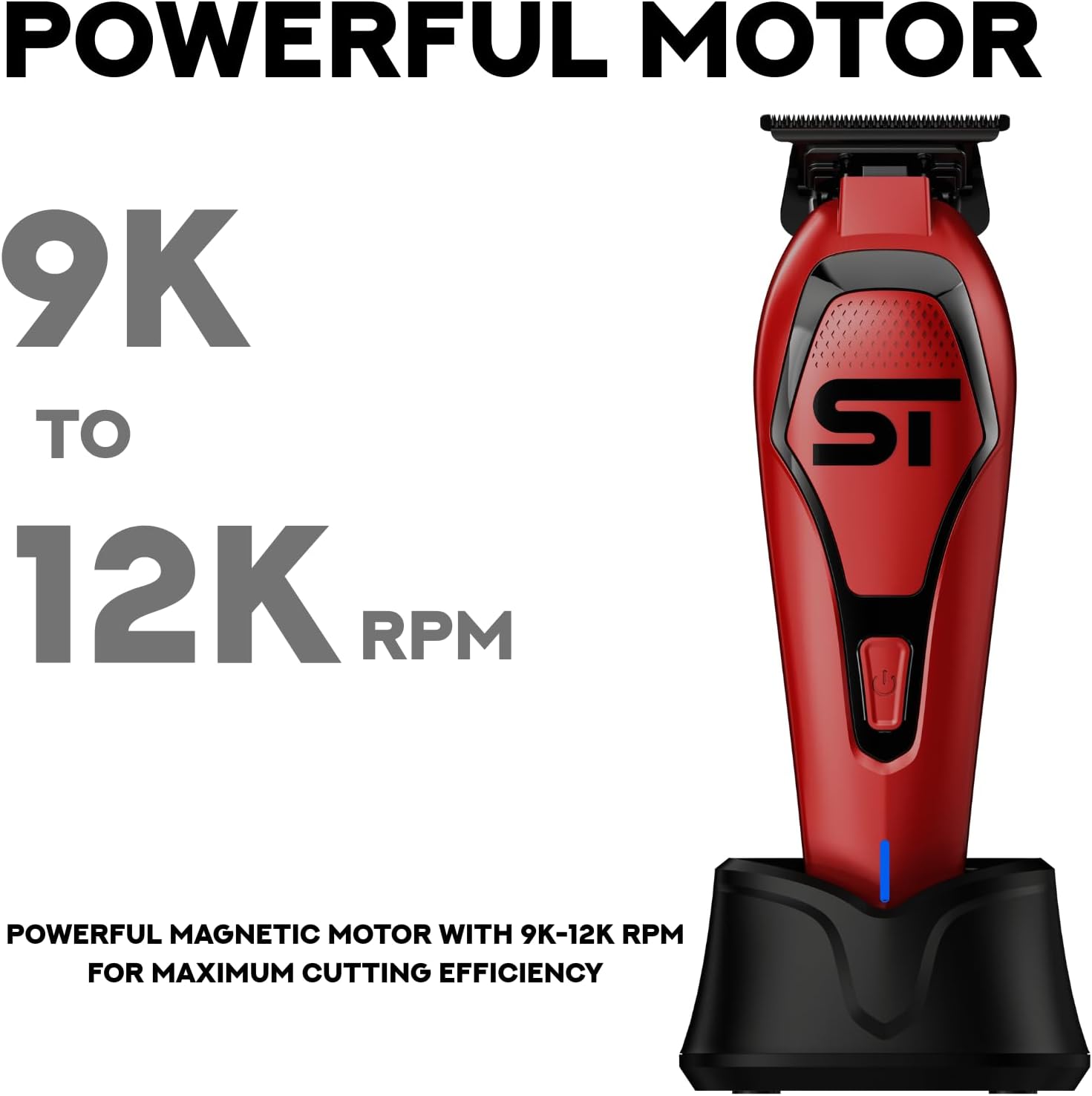 Supreme Trimmer Darkstar 72 Trimmer ST700 with Magnetic Vector Motor | 180 Min Run Time, 9000 RPM Barber Hair Trimmer | Low Noise, Professional Beard Trimmer DLC Blades