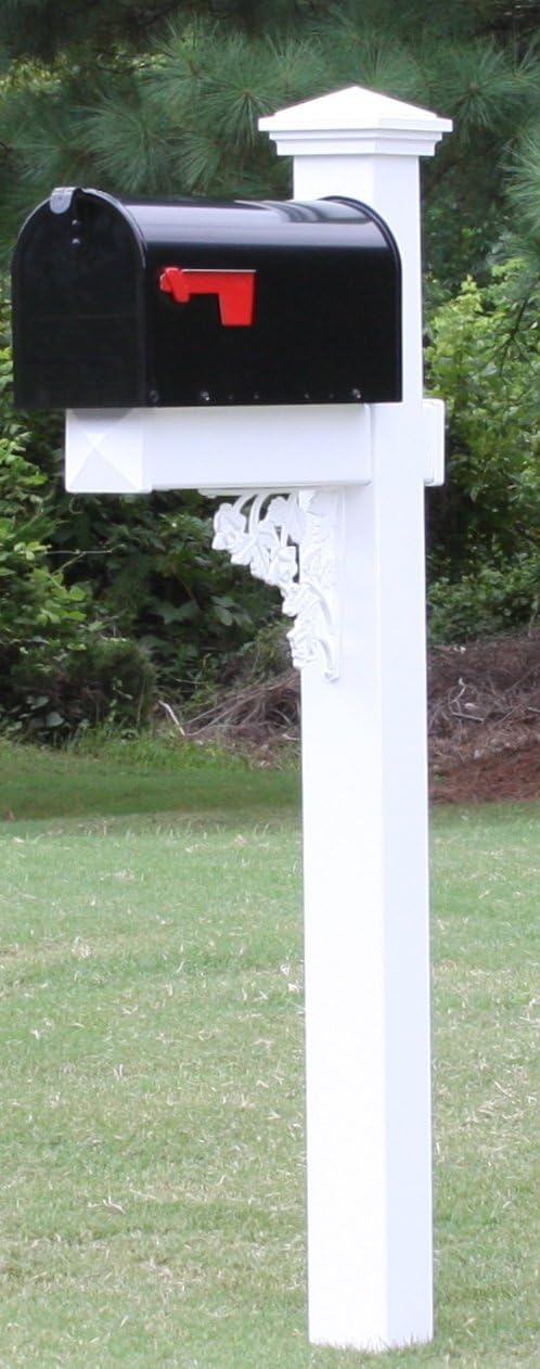 The Cleveland Vinyl/PVC Mailbox Post - White (Includes Mailbox)