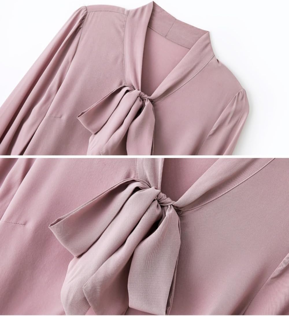 Women's Streamer Silk Shirt Spring Loose Casual Soft Flowing Top