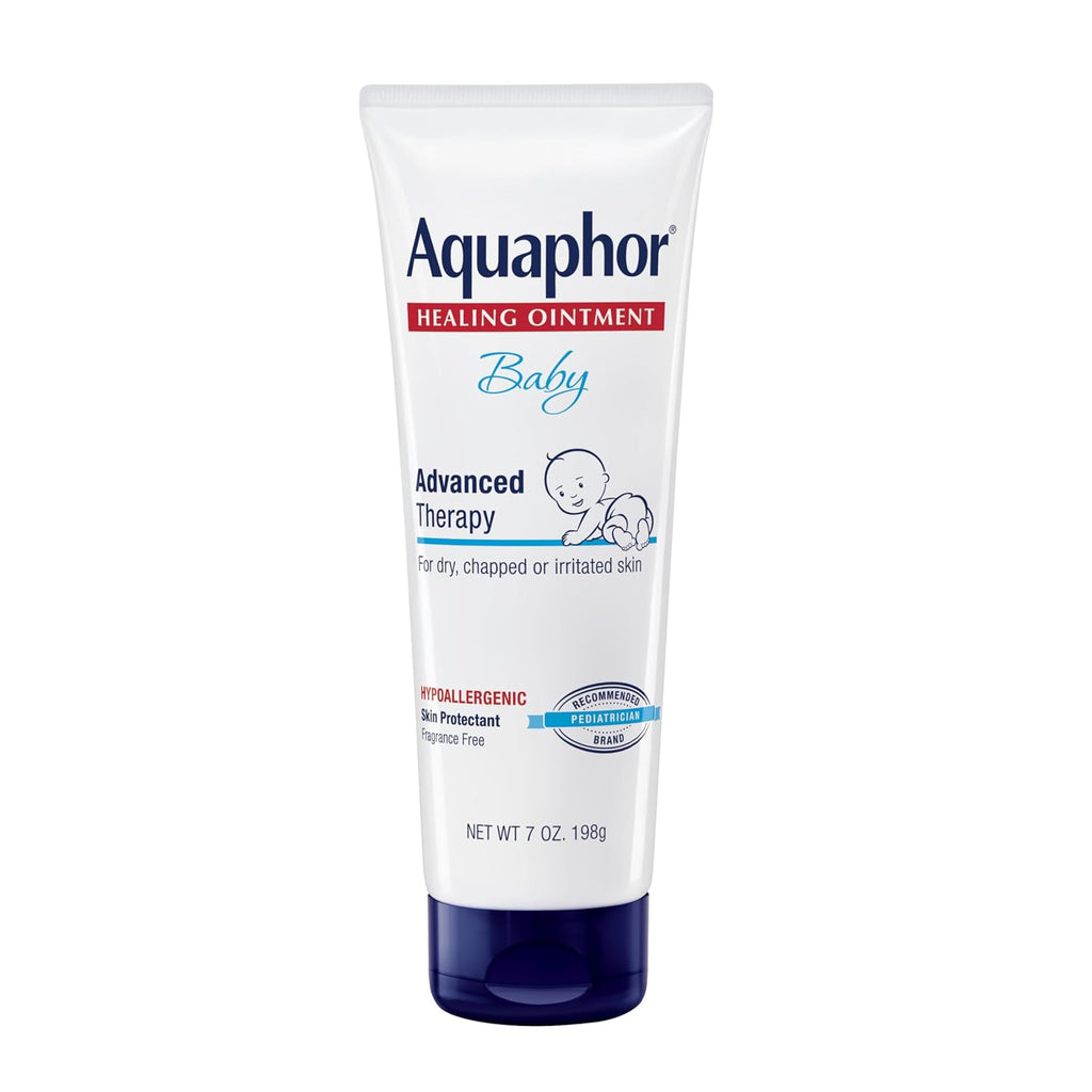 Aquaphor Baby Healing Ointment Advanced Therapy Skin Protectant, Dry Skin and Diaper Rash Ointment, 7 Oz Tube (Pack of 12)