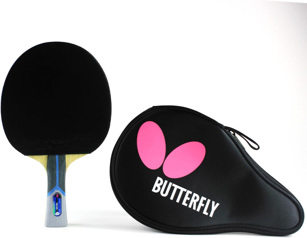 Butterfly 802 FL Shakehand Table Tennis Racket | China Series | Powerful Arylate/Carbon Blade and Rubber Combination with Racket Case | Recommended for Intermediate Level Players (B802FL)