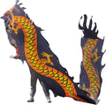 Lion Dance Cloth Silk Streamer Dragon Dance Ribbon with Head Flowy Shaking Flinging Lion Dragon Dances Costume(B,10m/33ft)