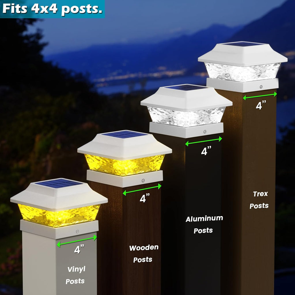 SIEDiNLAR Solar Post Cap Lights Aluminium & Solar Post Lights Metal 4x4