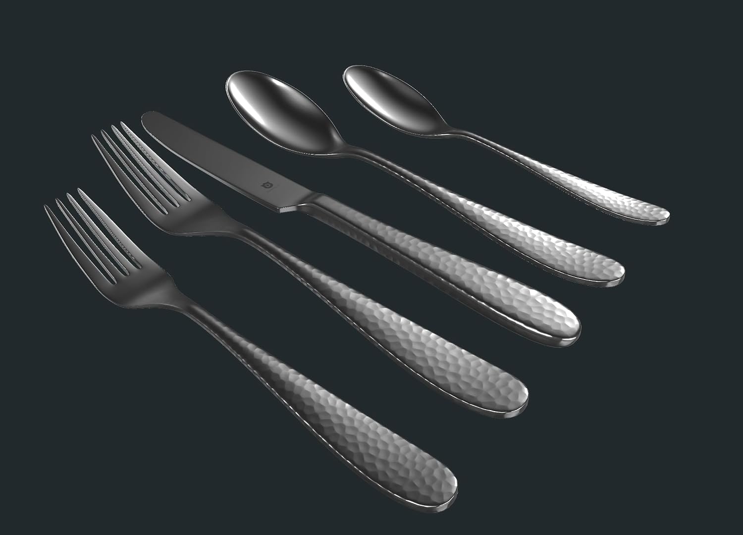 DANIALLI Hammered Silverware Set | Premium 18/10 Stainless Steel Flatware Service for 6 | Heavy-Duty & Dishwasher Safe | Built to Last (30-Piece, Fidenza Hammered)