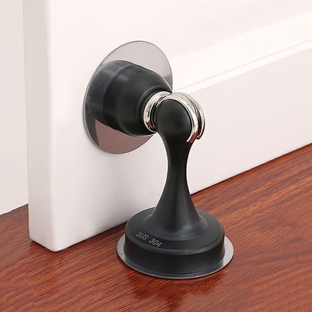 JSEIAJB Stainless Steel Doorstop Non-Punch Wind-Proof Door Stopper Wall Mounted Floor Holder Hardware(D)