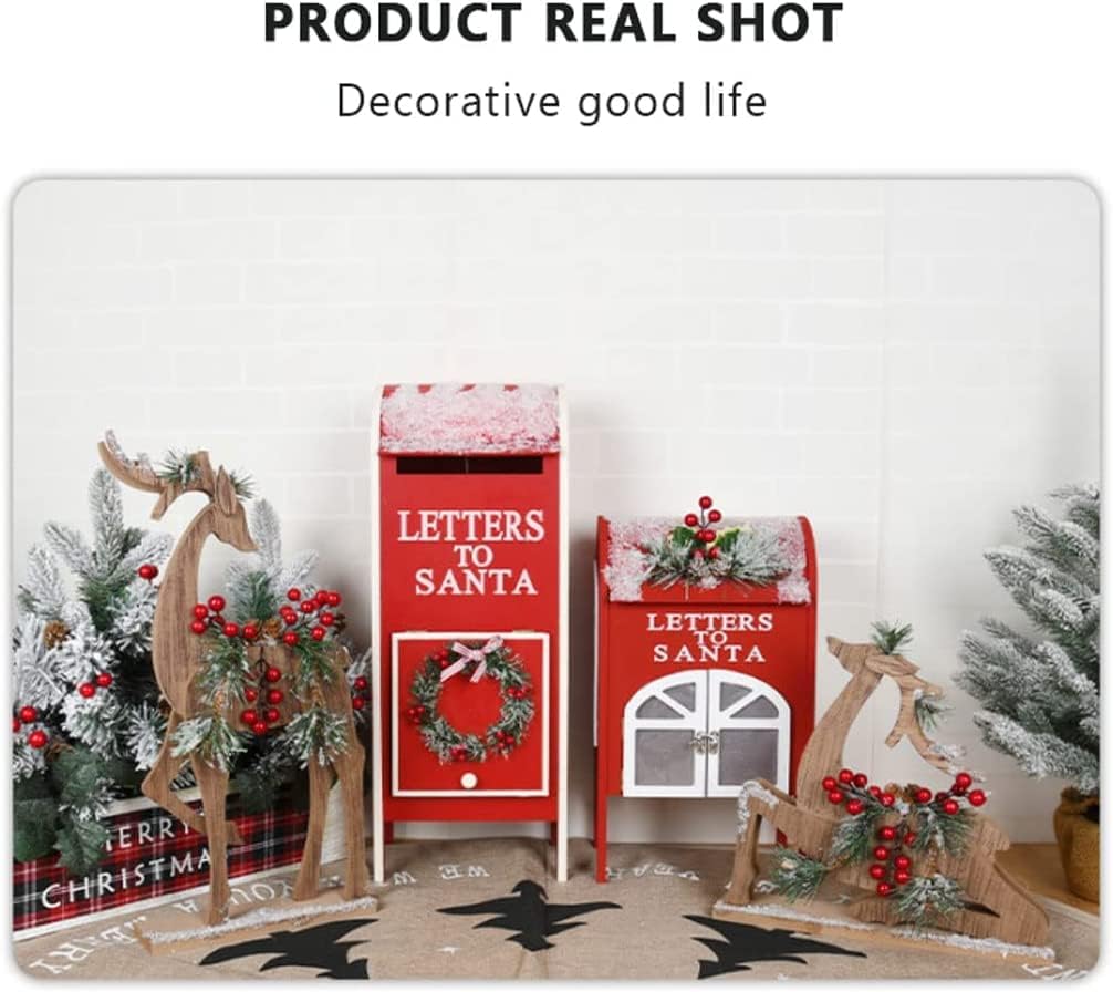 POCHY Exquisite Mailbox Creative Mailbox Christmas Wooden Post Box Family Mailboxes Metal Drop Box Handmade Mailboxes Safer