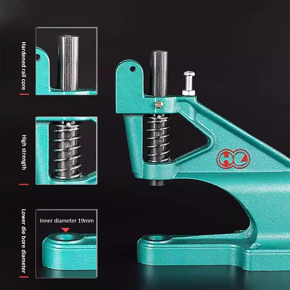 Heavy Duty Hand Press Grommet Machine for Fabric, Tarps, Leather & Canvas, with Punch Tool for Eyelets & Rivets