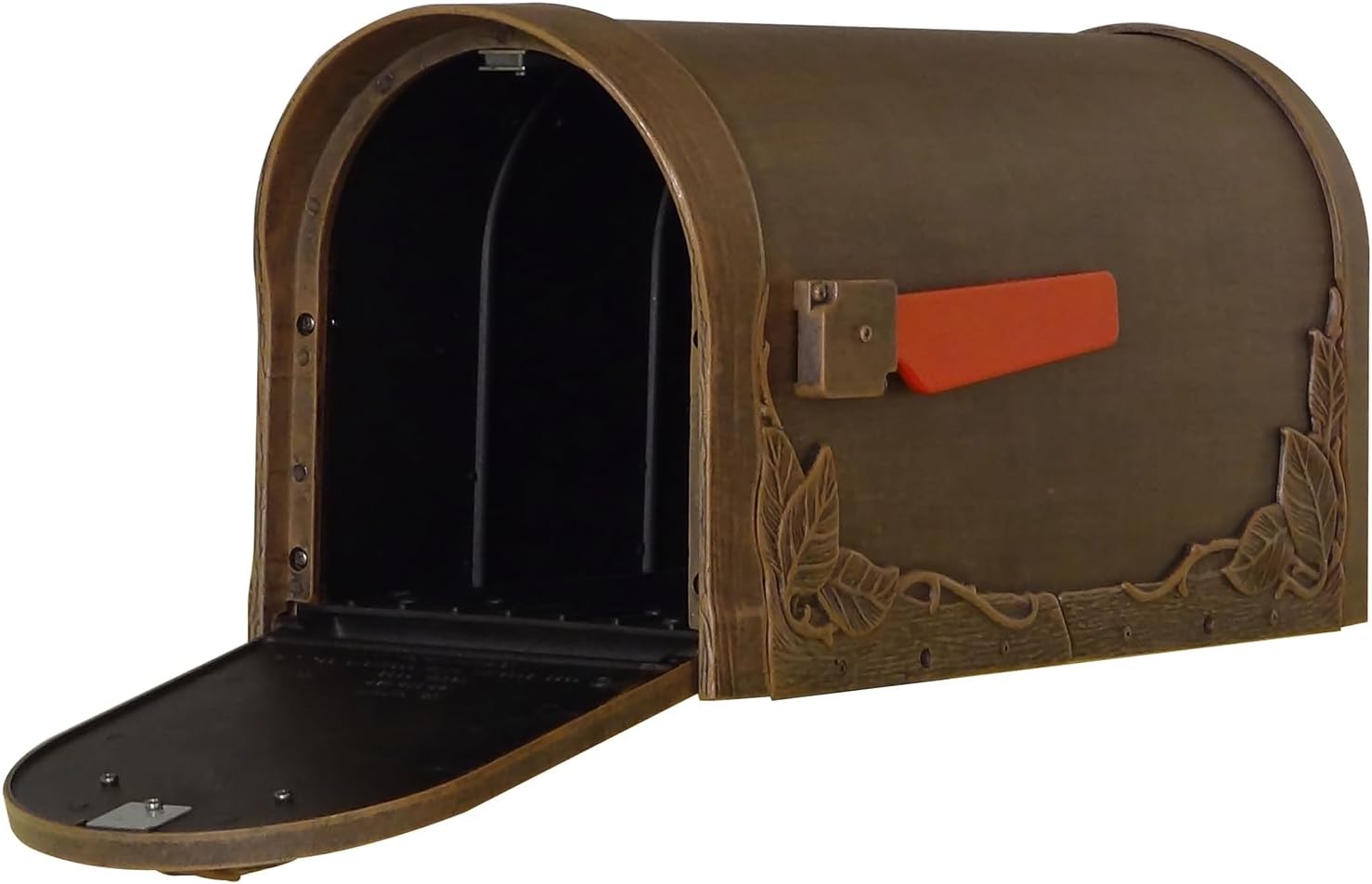 Special Lite Floral Curbside Mailbox - Copper Cast Aluminum Mailbox for Post Mount - SCF-1003-CP
