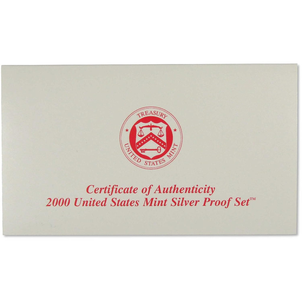 2000 Silver Proof Set U.S. Mint Original Government Packaging OGP COA