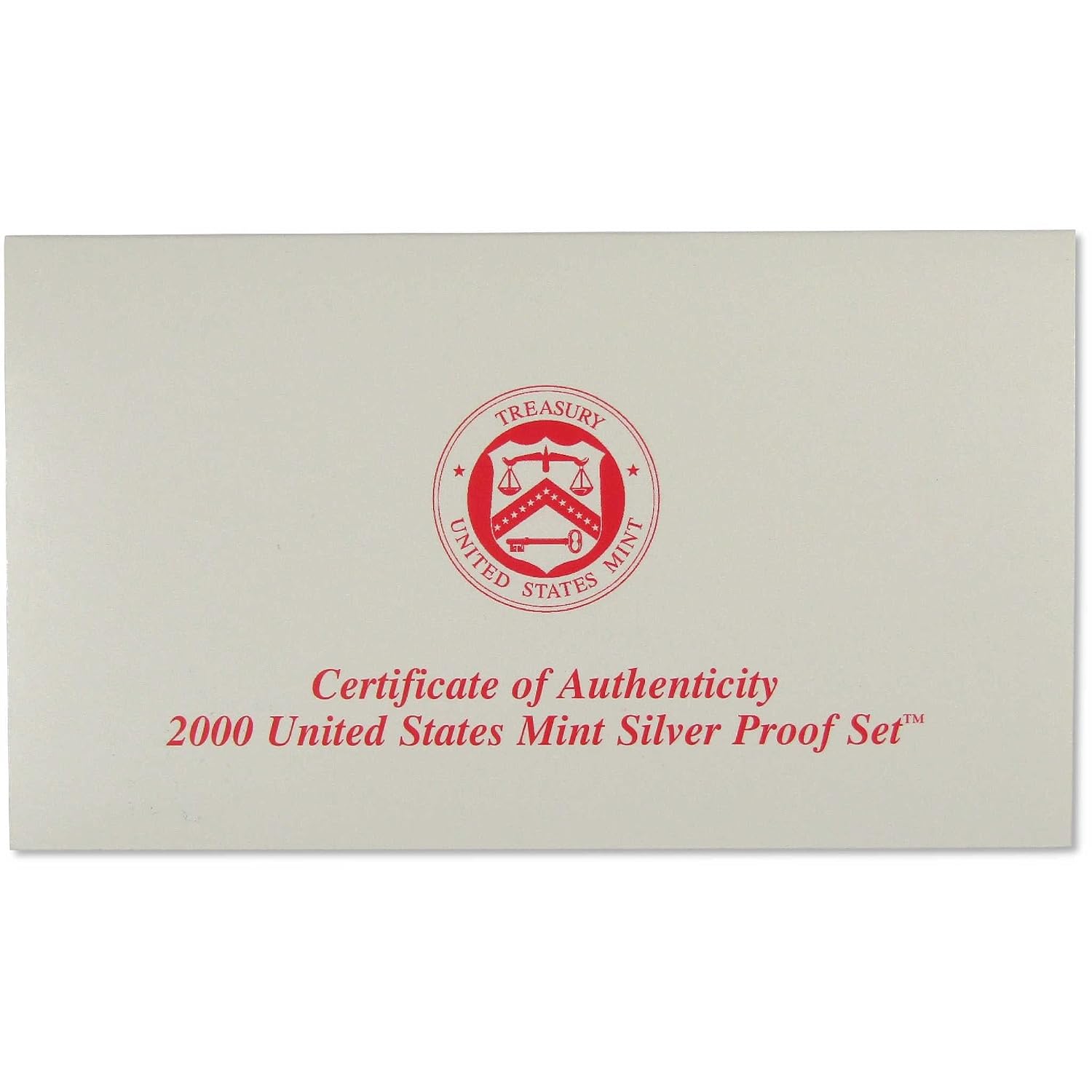2000 Silver Proof Set U.S. Mint Original Government Packaging OGP COA