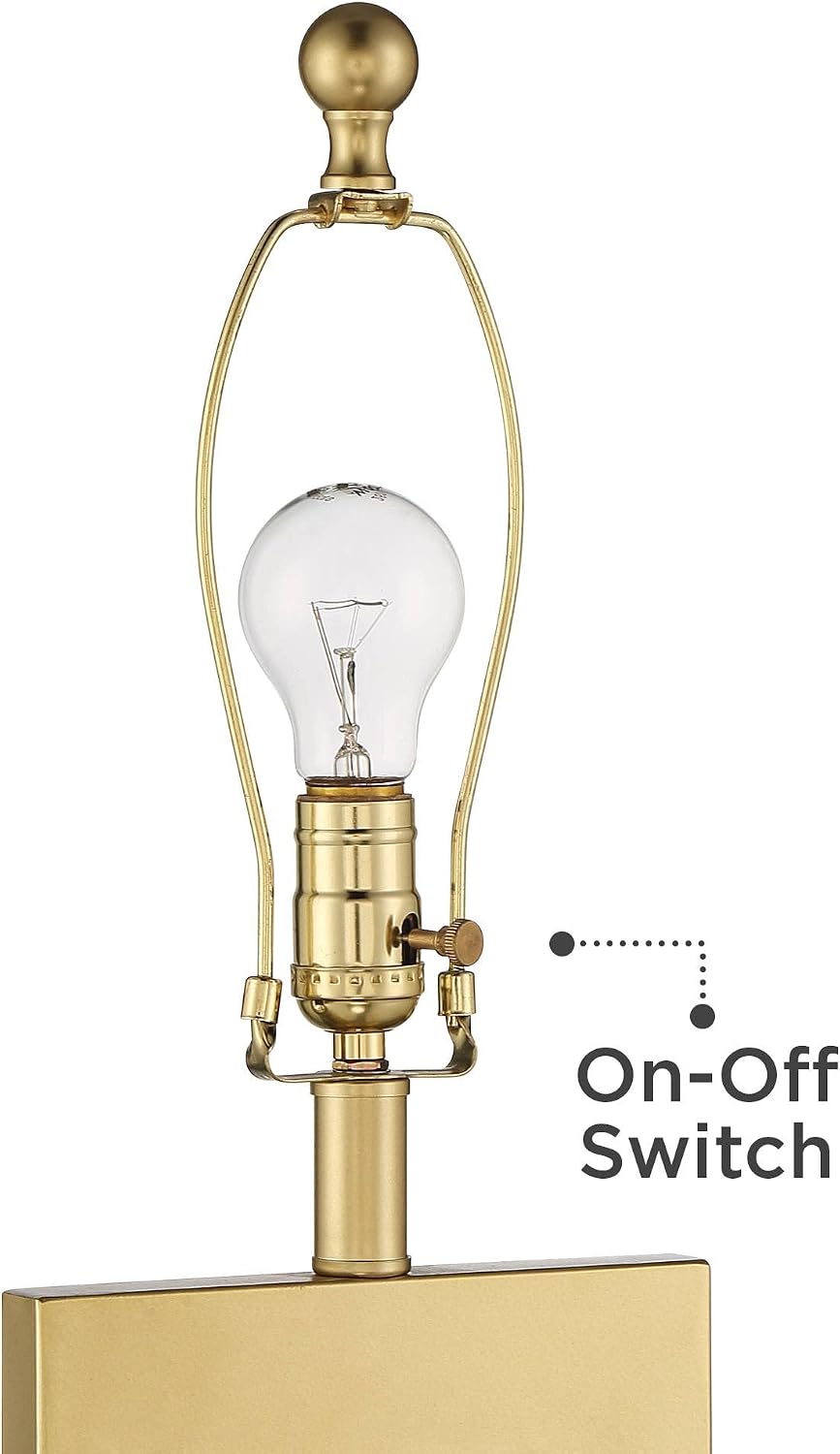 360 Lighting Marshall Modern Table Lamp with White Marble Riser 30' Tall Champagne Gold Metal Oatmeal Rectangular Box Shade Decor for Bedroom Living Nightstand Bedside Office Kids Room
