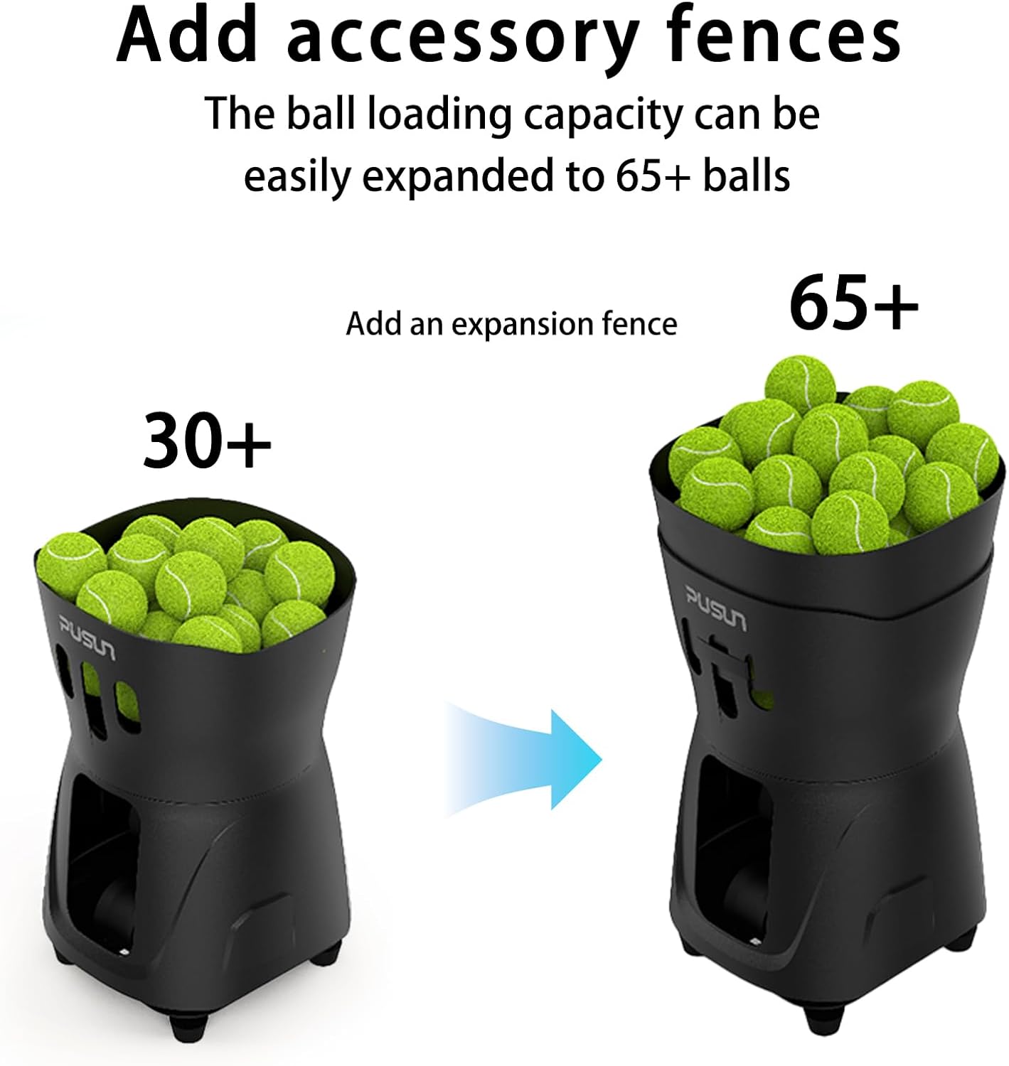 PT Mini Pro Tennis Machine - Portable Smart Trainer for Beginners, 65+ Ball Capacity, 3-5H Battery Life, Adjustable Ball Speed & Angle, APP & Remote Control