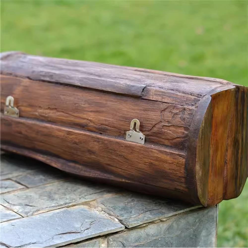 Long Round Letter Box Outdoor Wooden Post Box Wall Mounted Letter Box Home Garden Decoration