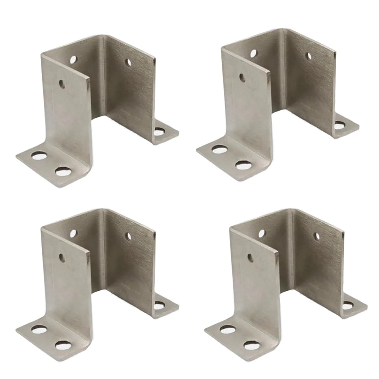 1x1 2x2 4x4 6x6 8x8 U-Channel Surface Mount Post Base, Post Anchor for Concrete/Wooden Floors/Brick Floors/Marble Floors, Mailbox/Pergola Column Support Bracket, 4pcs(5.9x5.9x3.9in)