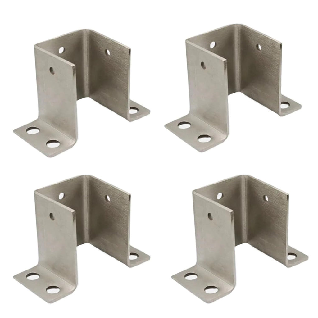 1x1 2x2 4x4 6x6 8x8 U-Channel Surface Mount Post Base, Post Anchor for Concrete/Wooden Floors/Brick Floors/Marble Floors, Mailbox/Pergola Column Support Bracket, 4pcs(4.8x4.8x3.15in)