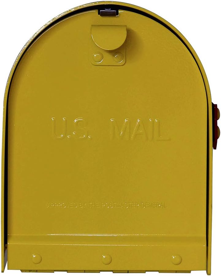 Special Lite Rigby Curbside Mailbox - Yellow Aluminum Mailbox for Post Mount - SCR-1016A-YEL