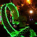 8 Meters (26.2 FT) Square Exercise Dance Dragon Poi with 3D Dragon Head and Swing Rope Combo, Chinese Dragon Dance Wulong Flowy Ribbon Streamer Outdoor Fitness Dragon Stage Prop Set (with LED Light)