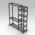 WDJBPSH Large Capacity Sports Equipment Cart, 16 Racquet Display Stand with Openwork Shelf, Multi-Functional Organizer for Table Tennis/Sneakers/Tennis/Storage Bag, Saving Space
