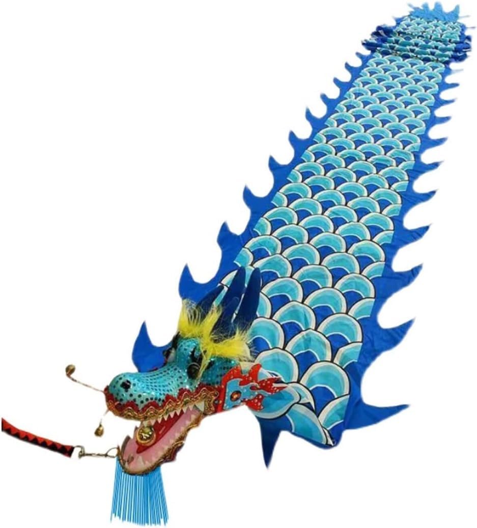 Dragonhead Dance Streamers，Dragon Flowy Spinning， Chinese Dragon Lion Dance Silk Streamer Multicolor 10m/12m(B,12 Months)