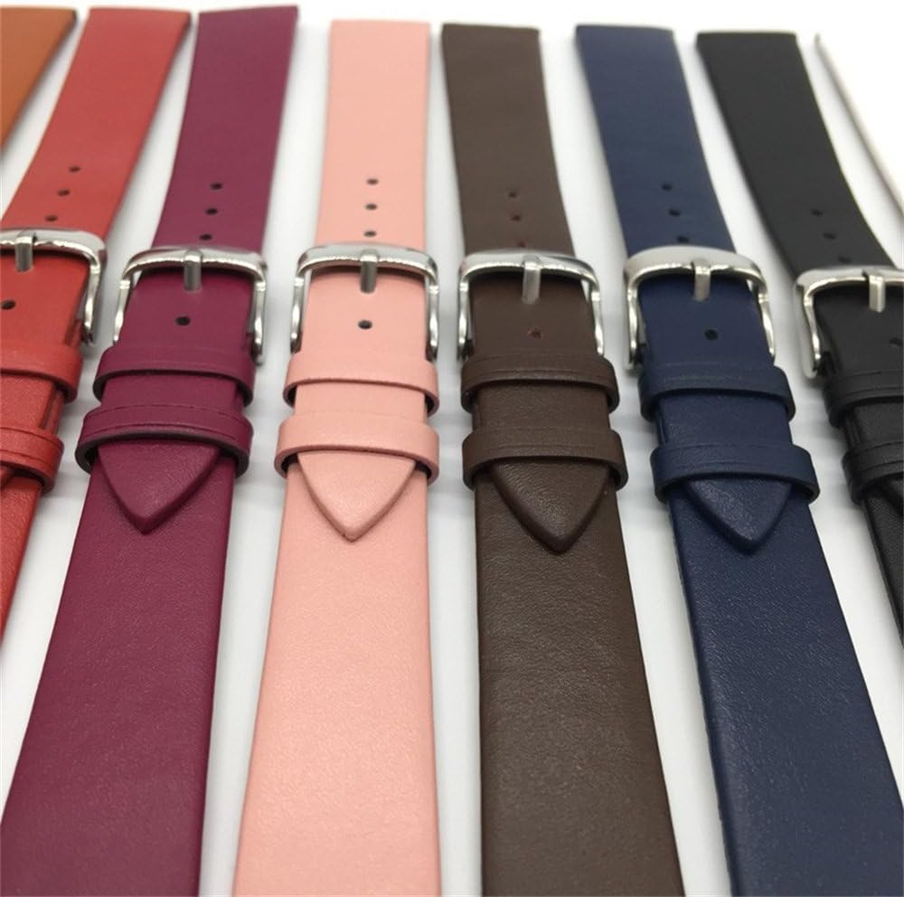 LeatherFor Women Men 12mm 14mm 16mm 18mm 20mm 22mm Watch Band Straps Thin Watch Bracelet Watch Accessories Blue 2 14mm