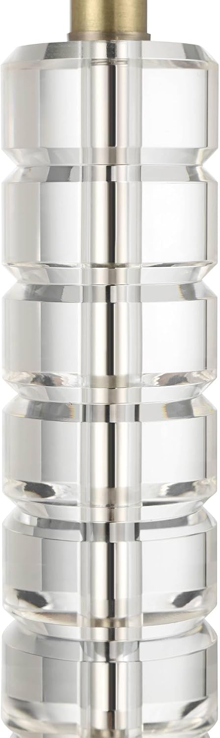 Possini Euro Design Cecil 31' Tall Large Modern End 3-Way Table Lamp Clear Gold Brass Finish Acrylic Metal Single Fabric White Shade Living Room Bedroom Bedside Nightstand House Office Home Reading