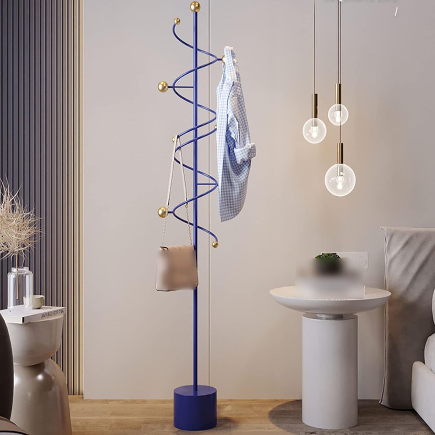 Coat Rack Stand Clothes Rack Stand, Hall Entryway Living Room Bedroom Office Creative Organizer, Hat Garment Scarfs Handbag Storage Holder, Stable Sh(Blue-20x185CM