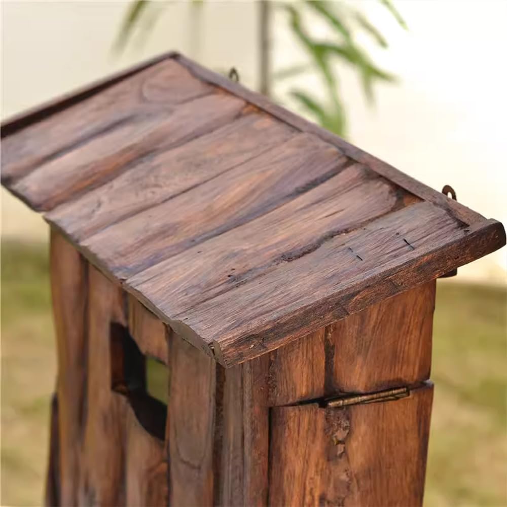 Vertical Wall Mounted Vintage Style Wooden Post Box Large Capacity Home Garden Decoration