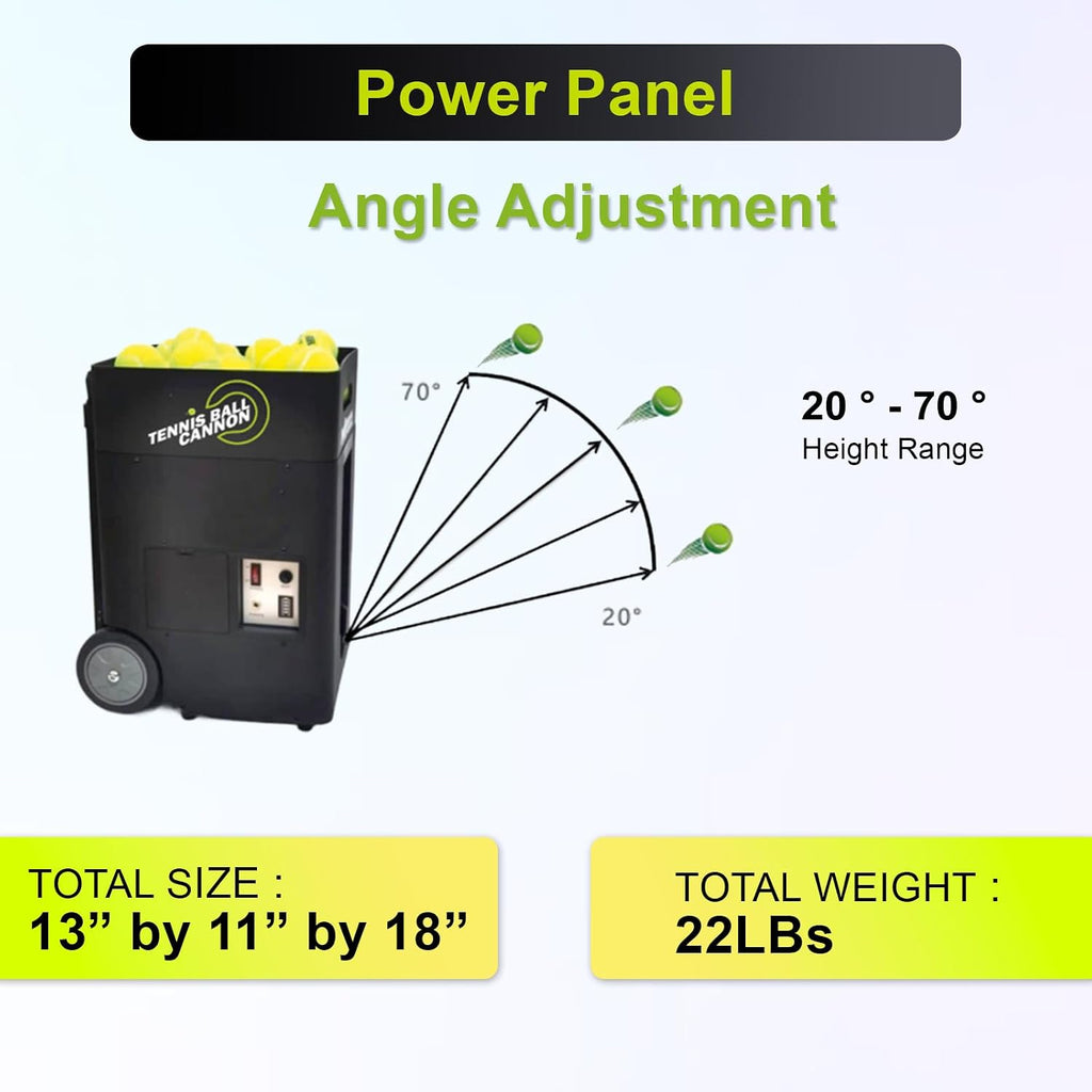 PMT Medical Portable Tennis Ball Machine 22 lbs for Beginners, Dual Motor for Top Spin & Backspin, 50+ Ball Capacity, Max 45 MPH Speed, 4+ Hour Rechargeable Battery, App and Remote Controlled