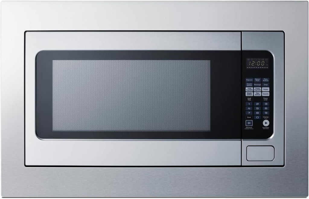 Summit Built-in Microwave with Trim Kit, Fits 30' spaces 2.2 cu.ft., Stainless Steel - SMBI27TK30 (30 Inch)