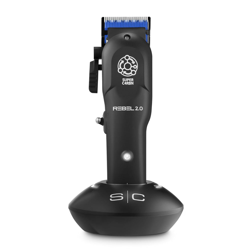 Stylecraft Rebel 2.0 Hair Clipper, Super C4RBN Motor with DLC and Ceramic Blades, USB-C Rechargeable, Cord/Cordless Haircutting