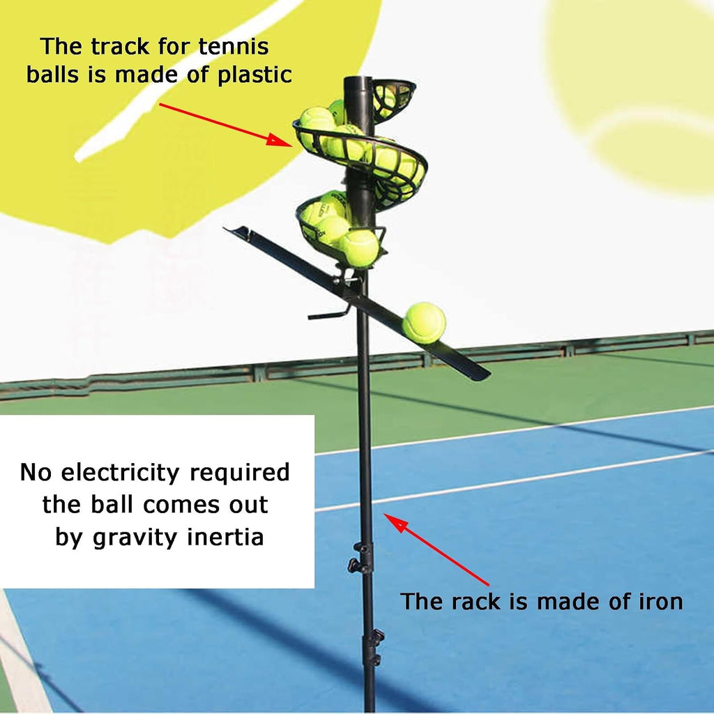 Tennis Ball Machine, Adjustable Height, Portable Manual Operation, Ideal for Beginners and Kids Training,Without Extra Track