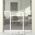 41' Extra Tall Cat Gate for Doorway, 54.8-57.4'' Metal Pet Baby Safe Gate, Extra Wide Pressure Mounted Child Door with Expansion Kit, No Drilling Cat Fence Indoor, No Climb Baby Proof Gate, White