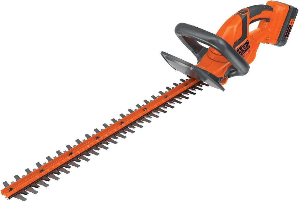 BLACK+DECKER 40V MAX Hedge Trimmer, 22' Blade Length, Powerful Motor with Reduced Vibrations, Sharp Blades for 3/4' Thick Cuts, Battery and Charger Included (LHT2240C)