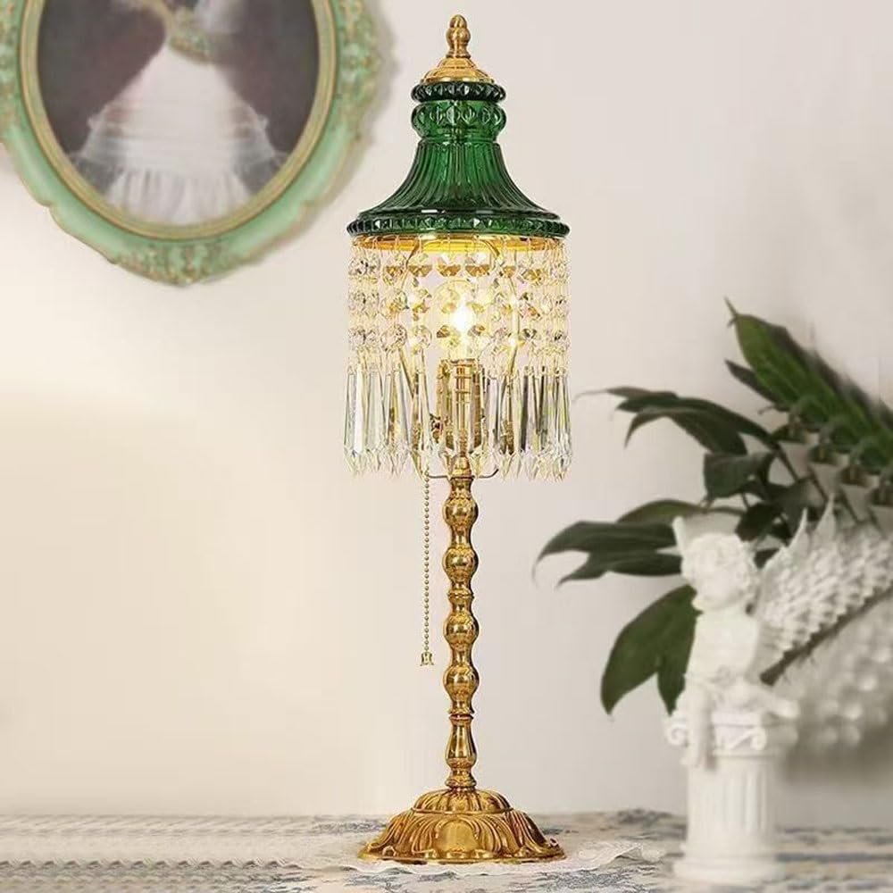 Crystal Table lamp Crystal Desk Lamp Romantic and Comfortable Carved Bedroom Living Room Decoration Elegant Table Lamps