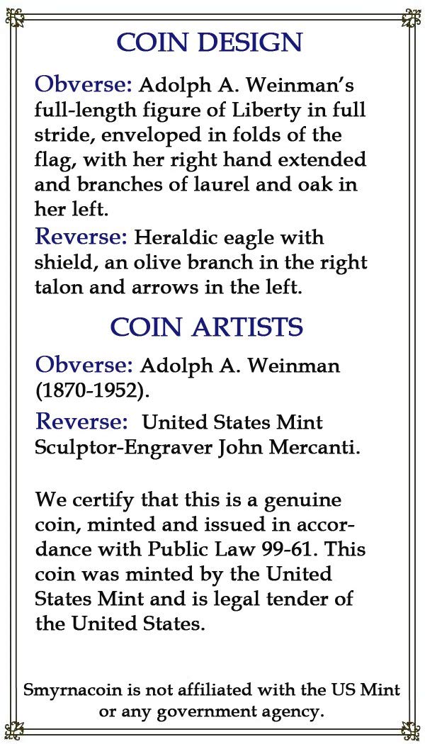 2019 - American Silver Eagle in Plastic Air Tite with our Certificate of Authenticity Dollar Uncirculated Us Mint