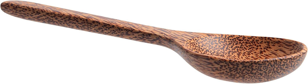 Restaurantware Serving Spoons, 10.75 Inch Pack of 10 Handmade Greaseproof Coconut Spoons for Serving, Wooden Serving Spoon with Lacquered Finish for Appetizers, Desserts, Buffet