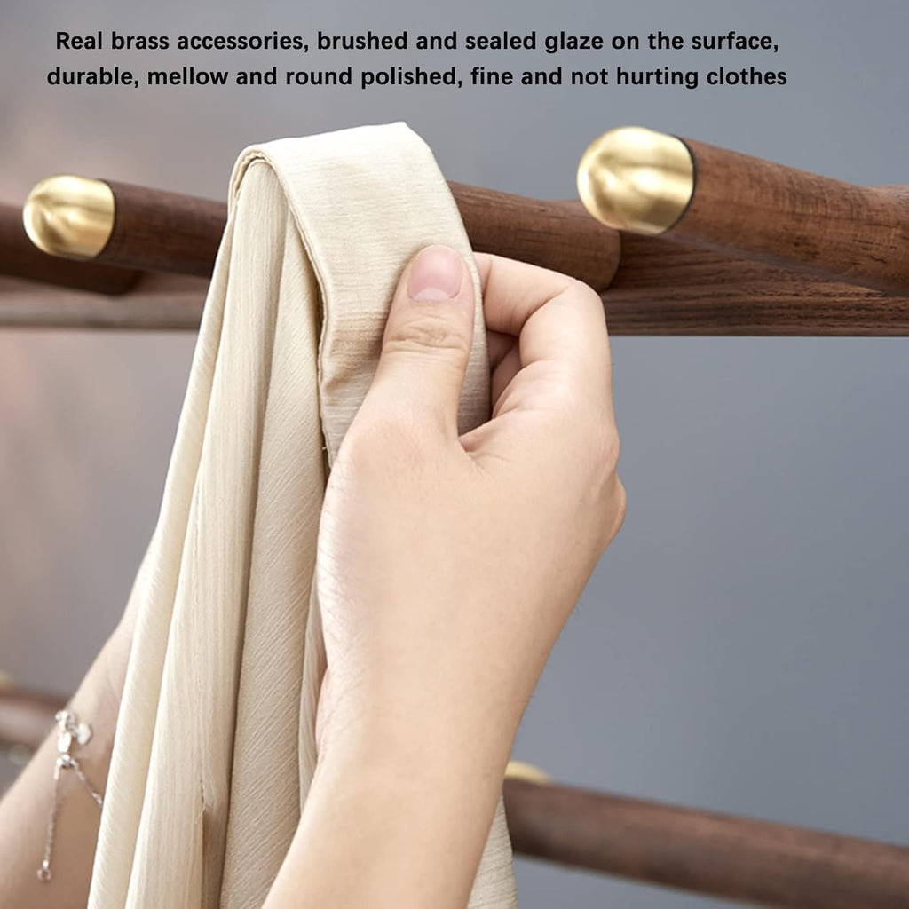 Coat Rack Stand Clothes Rack Stand, Large Capacity Garment Shelves, Scarfs Handbag Umbrella Shoe Storage Holder, Ideal for Hall Bedroom Entryway Offi(Brown-80x40x170CM