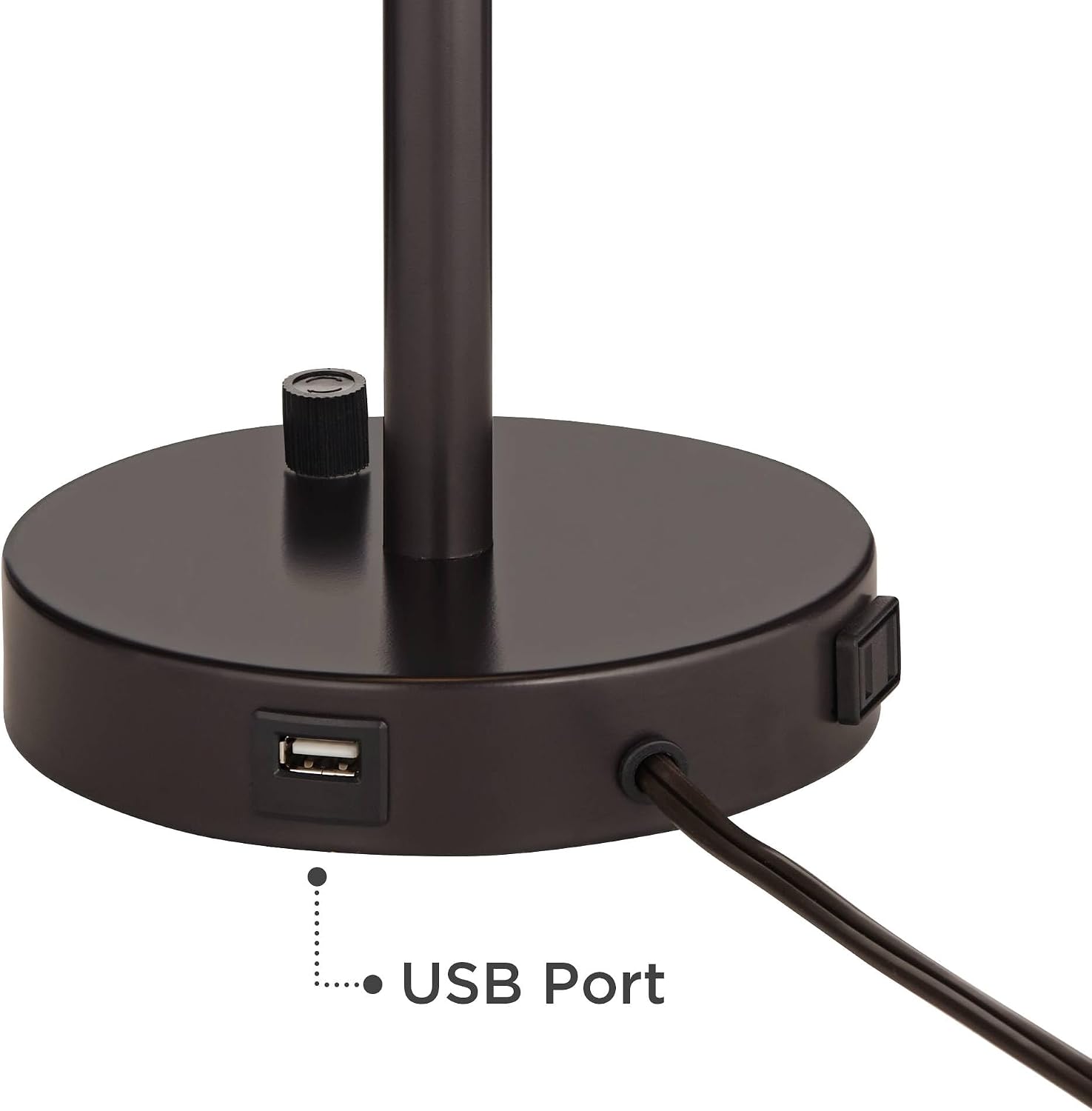 360 Lighting Tull 27' Tall Modern Table Lamps Set of 2 USB Port AC Power Outlet Black Brown Metal Living Room Charging Bedroom Bedside Nightstand House Office Home Linen Tan Tiered Shade