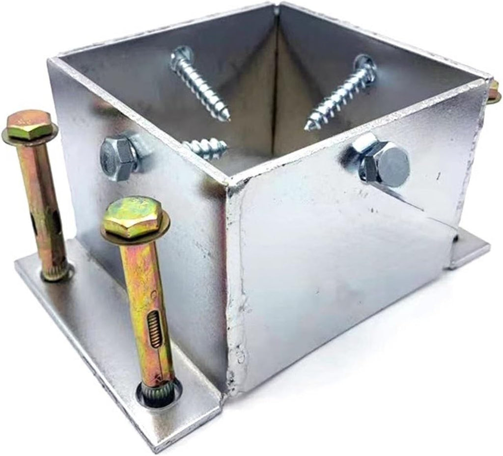 Metal Fence Post Bracket - Outdoor Support for Wood Columns and Mailbox Posts(115x115mm)