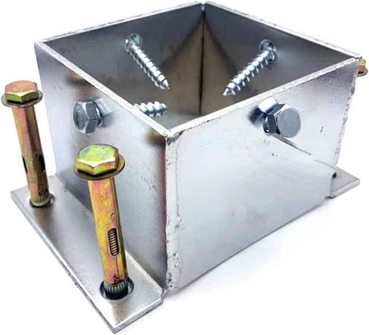 Metal Fence Post Bracket - Outdoor Support for Wood Columns and Mailbox Posts(145x145mm)