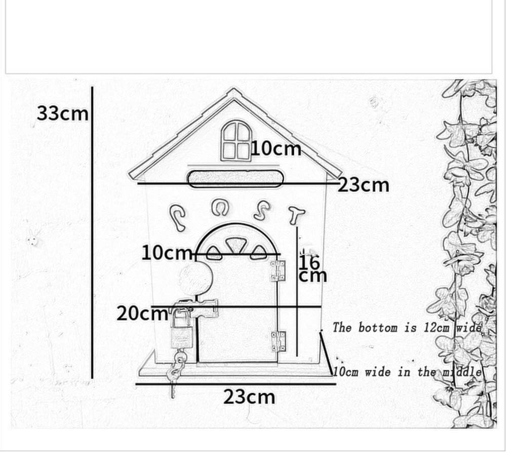 Pastoral Wind Painted Bird House Letter Box | Wall Mounted Wooden Post Box for Outside | School Suggestion Box