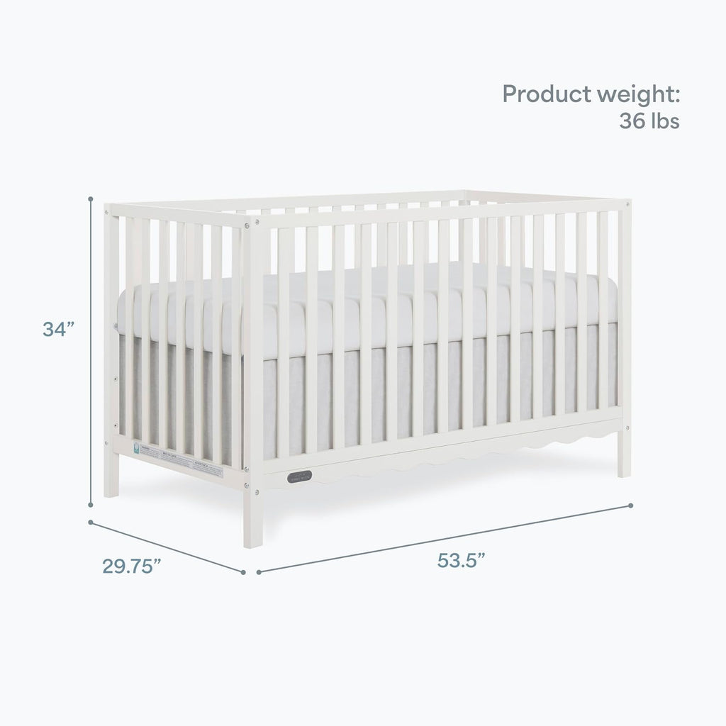 Dream On Me Synergy Wave 5-in-1 Convertible Crib, GREENGUARD Gold, Cannoli Cream