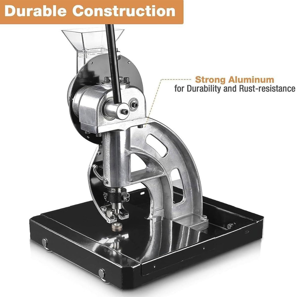 Semi-Automatic Hand Press Grommet Machine,6/10/12 mm Commercial Puncher Eyelet Feeding Tool with 3/8'(10 MM) Grommet, Tarp Grommet Kit for Fabrics, Canvas, Awnings(10mm)
