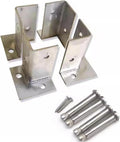 Heavy Duty Bolt Down Fence Post Shoe Heavy Duty Wood Fence Deck Post Anchor Base, Stainless Bracket Anchor for Wooden Mailbox/Patio Fence(4 Pcs)