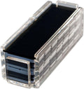 Modern Double Six Jumbo Tiles Dominoes Set, Acrylic Box with Acrylic Lid, Professional Two Toned Black and White Dominoes, Brass Center Rivet, Made in USA (Black)