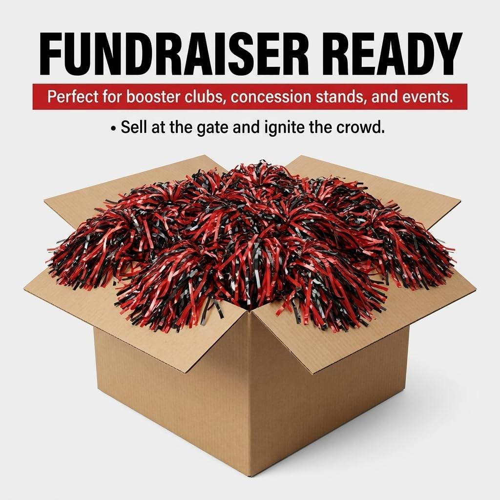 Anderson's Premium Two-Color School Spirit Shakers, Cheerleader Pom Poms, Sports Fan, Football, Basketball, Homecoming, Squad, Team, Party, Dance Club, Performance, Celebrations