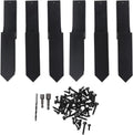 FLEXMAN 6Pcs Thickened Fence Post Repair Stakes Kit, 11+12.8 X 4.5 Steel Fence Anchor Support Ground Spike with Accessories, Heavy Duty Ground Spike for Repair Wood Fence